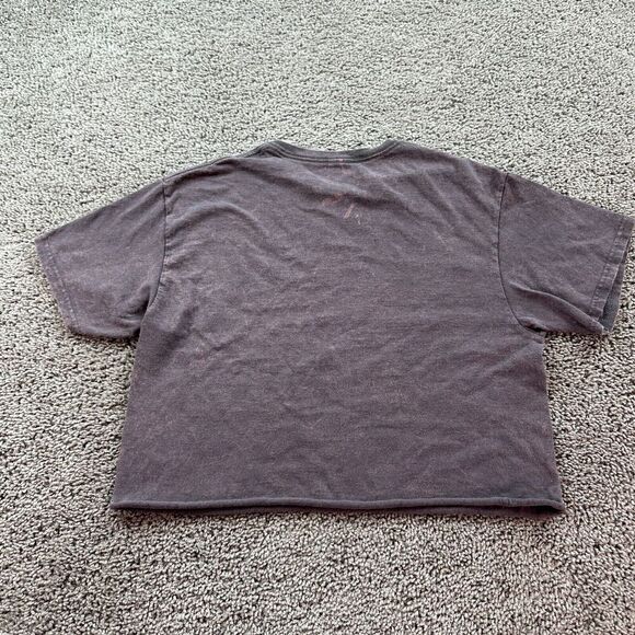 Harry Potter Shirt Mens Medium Brown Gray Cropped Golden Snitch Acid Wash - Picture 5 of 9